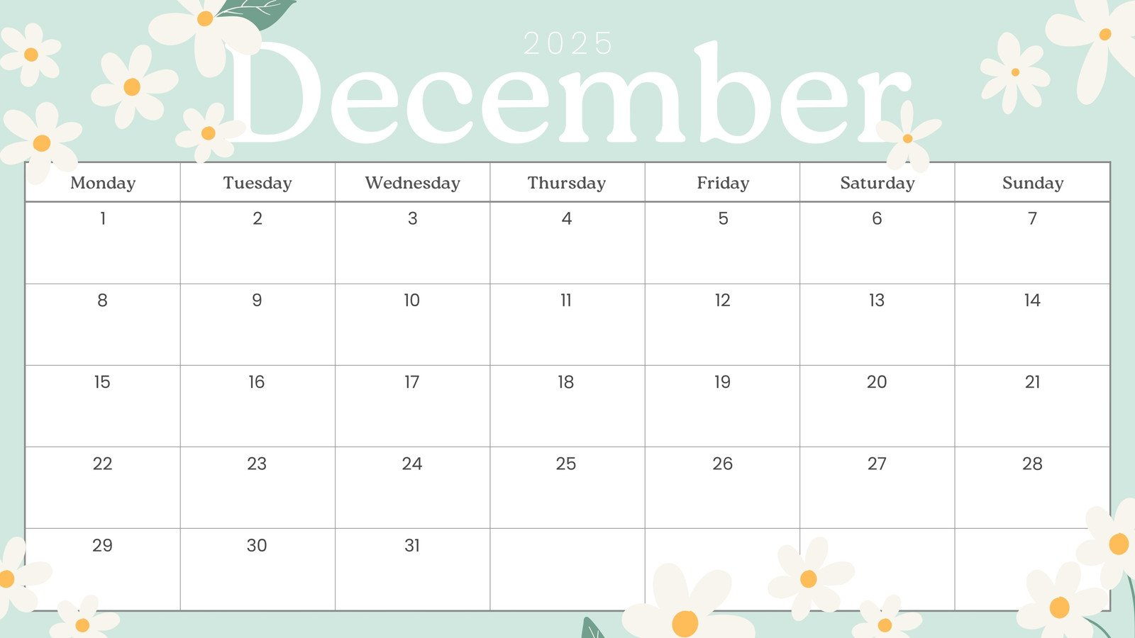 Free, Printable December 2025 Calendar Templates | Canva regarding December 2025 Calendar Printable Word