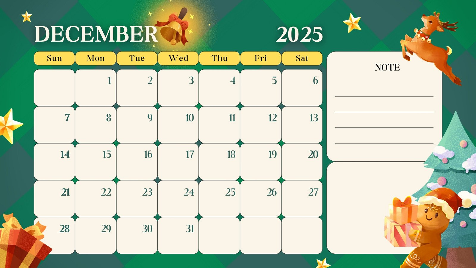 Free, Printable December 2025 Calendar Templates | Canva with Large Printable Calendar December 2025