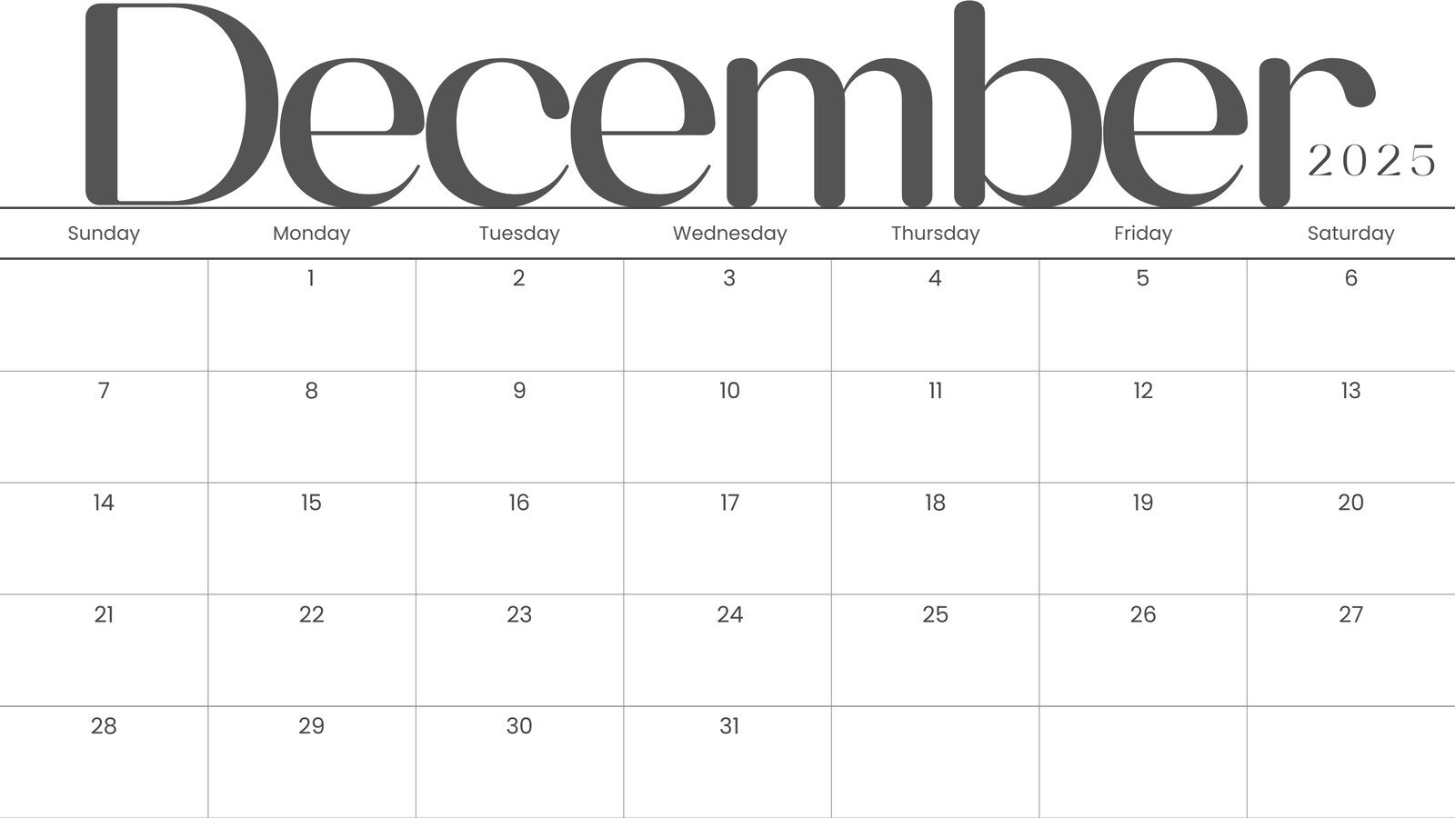 Free, Printable December 2025 Calendar Templates | Canva within Printable Calendar For December 2025