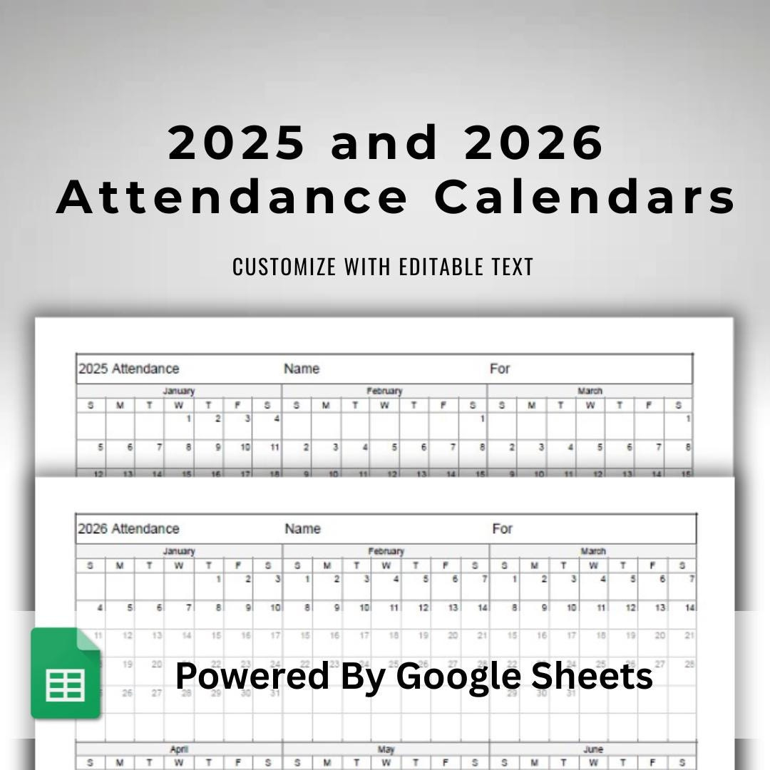 2026 Attendance Calendar - Etsy regarding Homeschool Attendance Calendar 2026 - 2027