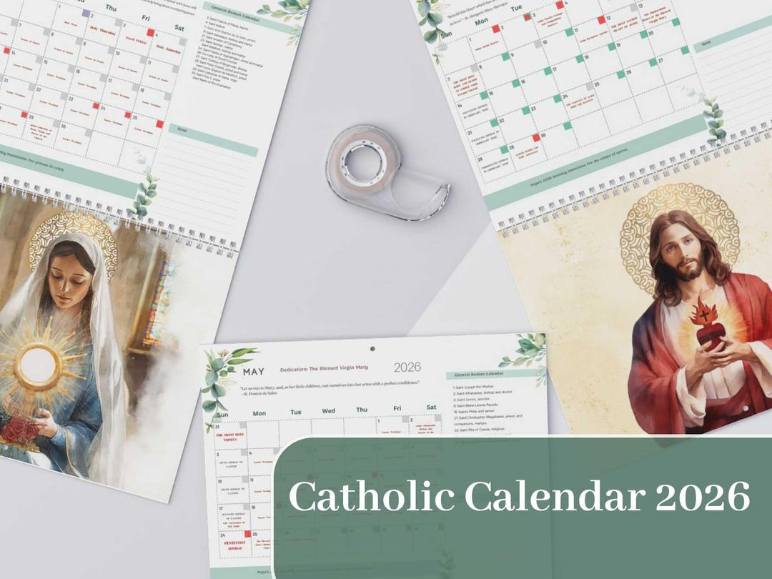 2026 Catholic Calendar: Wall Calendar With Hanger / Catholic Gift pertaining to Catholic Calendar May 2026