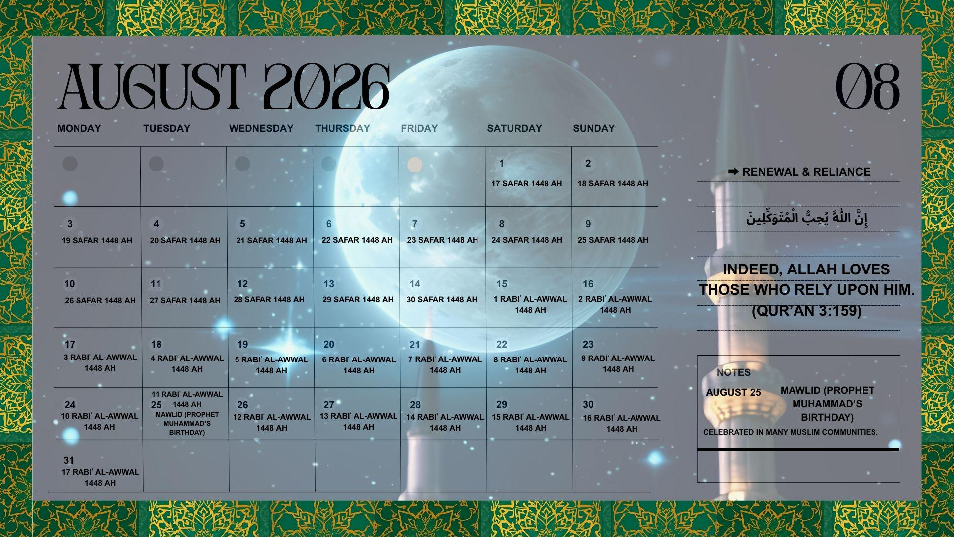 2026 Islamic Hijri Calendar: Muslim Prayer &amp;amp; Ramadan Planner regarding Islamic Calendar 2026 Muis