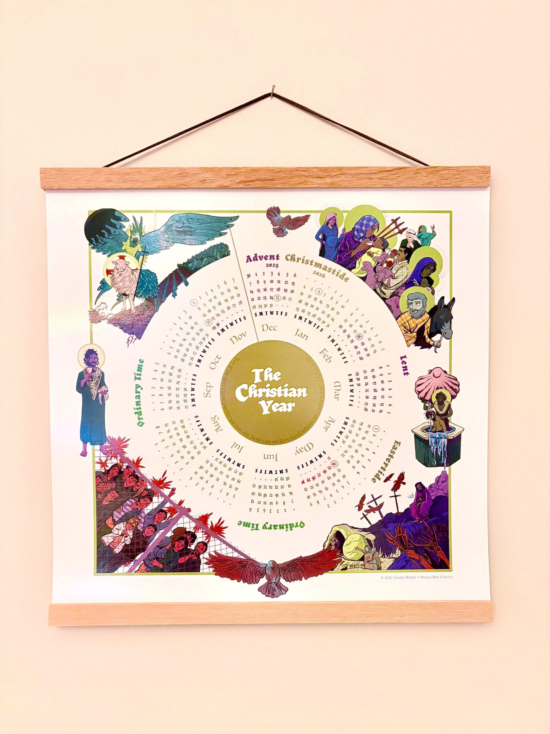 2026 Liturgical Calendar - Wesley Bros Comics - Etsy for United Methodist Liturgical Calendar 2026