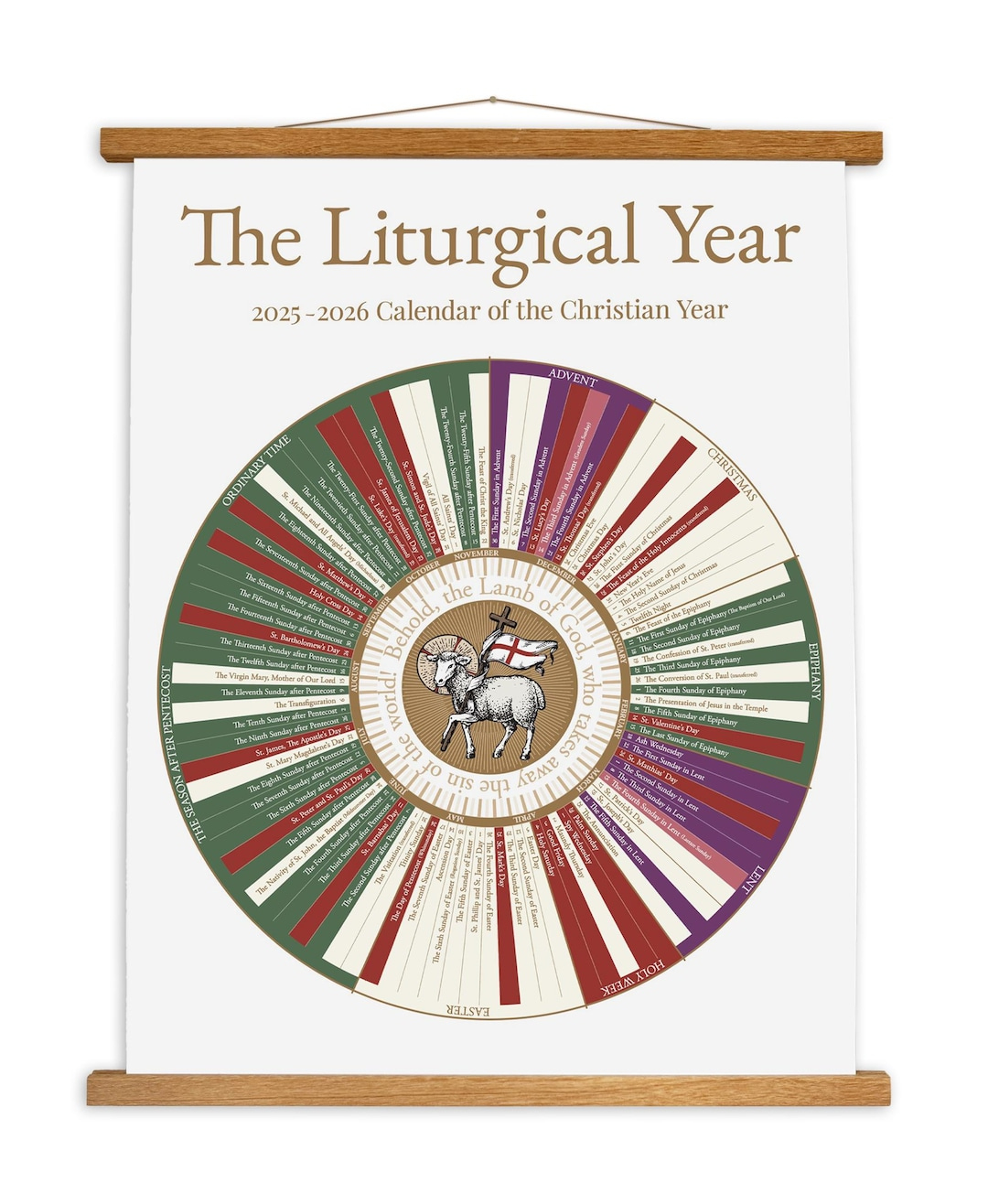 2026 Liturgical Year Wall Calendar | Christian Church Seasons in 2026 Liturgical Year Calendar