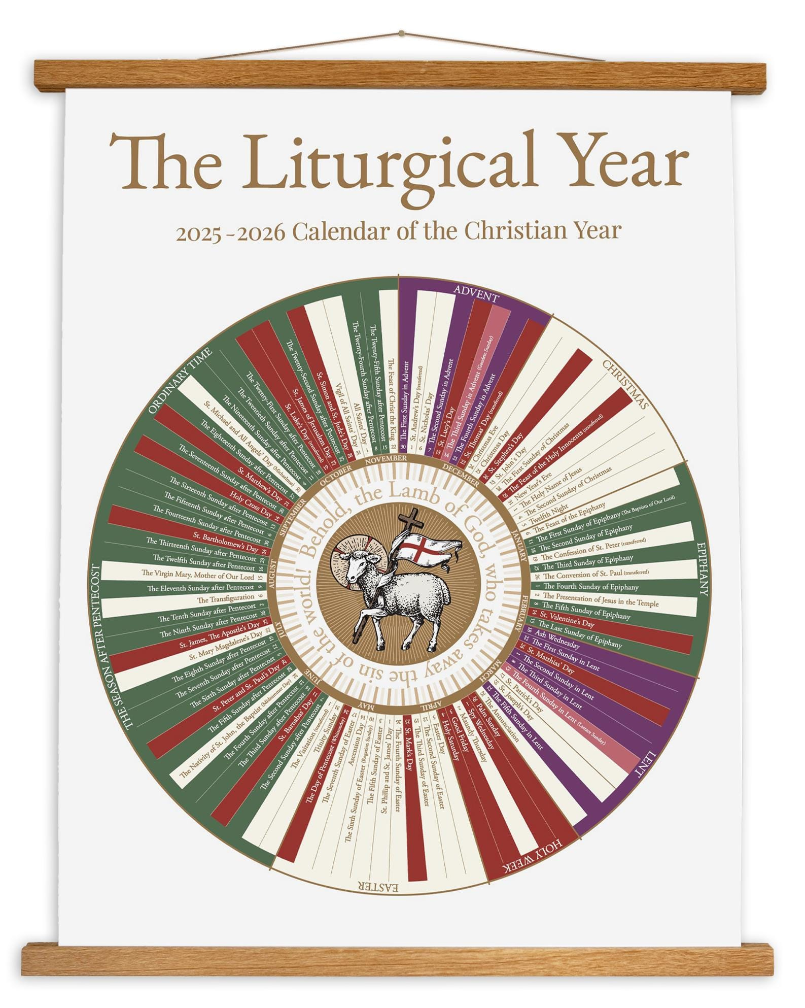 2026 Liturgical Year Wall Calendar | Christian Church Seasons throughout Liturgical Calendar 2026 Episcopal