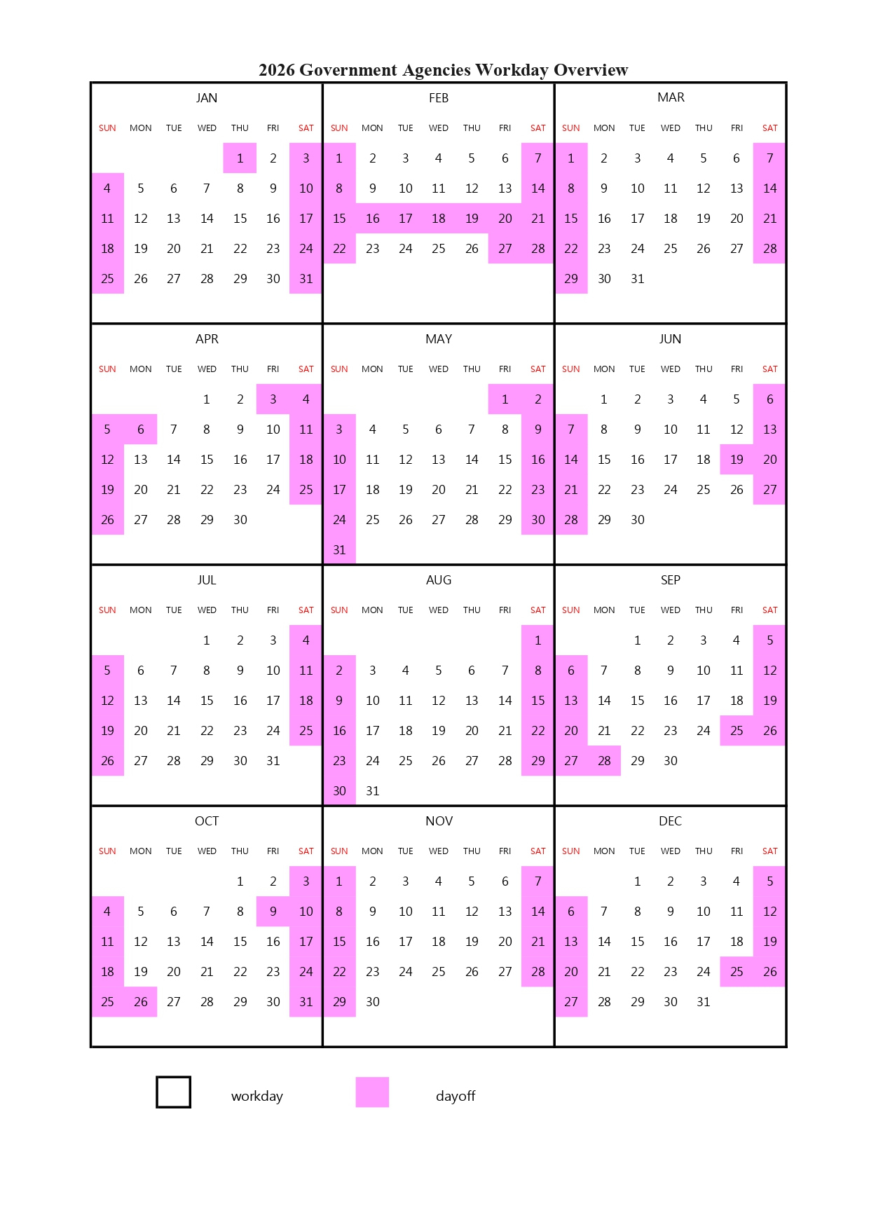 2026 Work Calendar Dgpa--Work Calendar for Unit 5 2026 Calendar