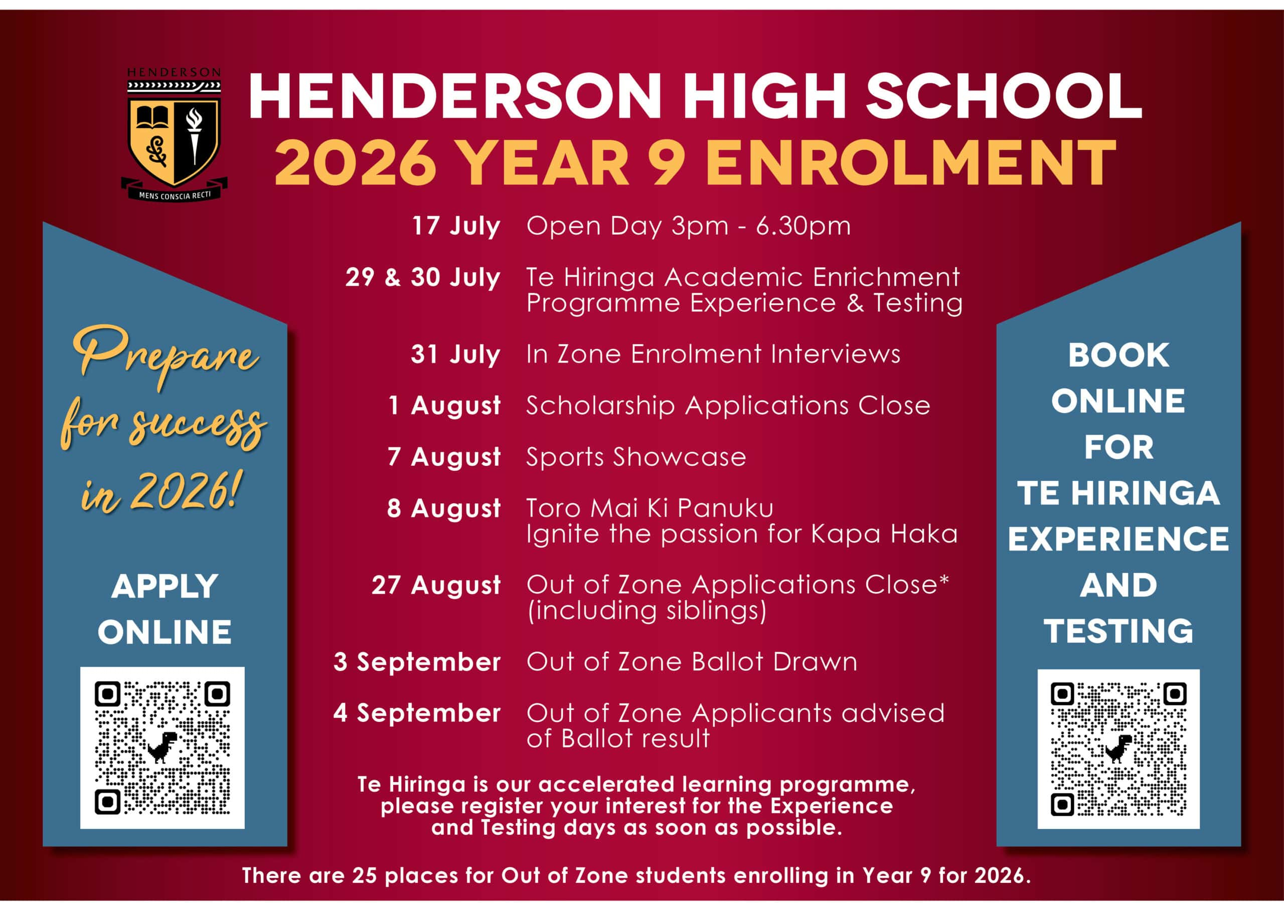 2026 Year 9 Enrolment - Henderson High School intended for High School Enrollment 2026