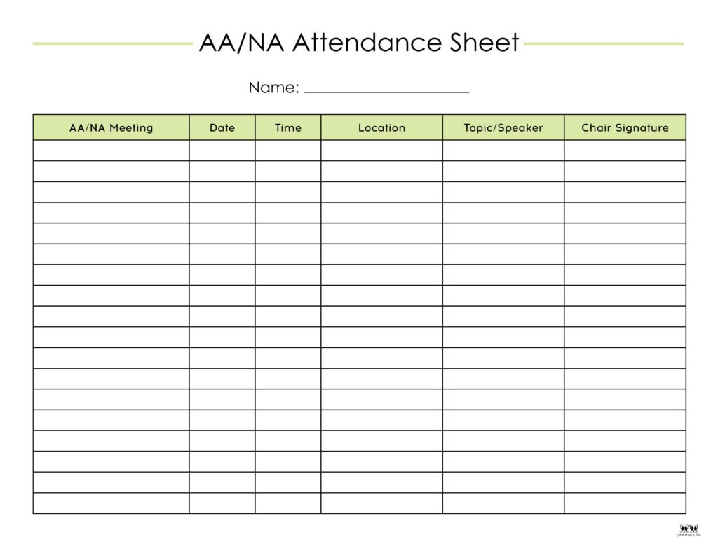 Attendance Sheets - 52 Free Printables | Printabulls intended for Attendance Sheet April 2026
