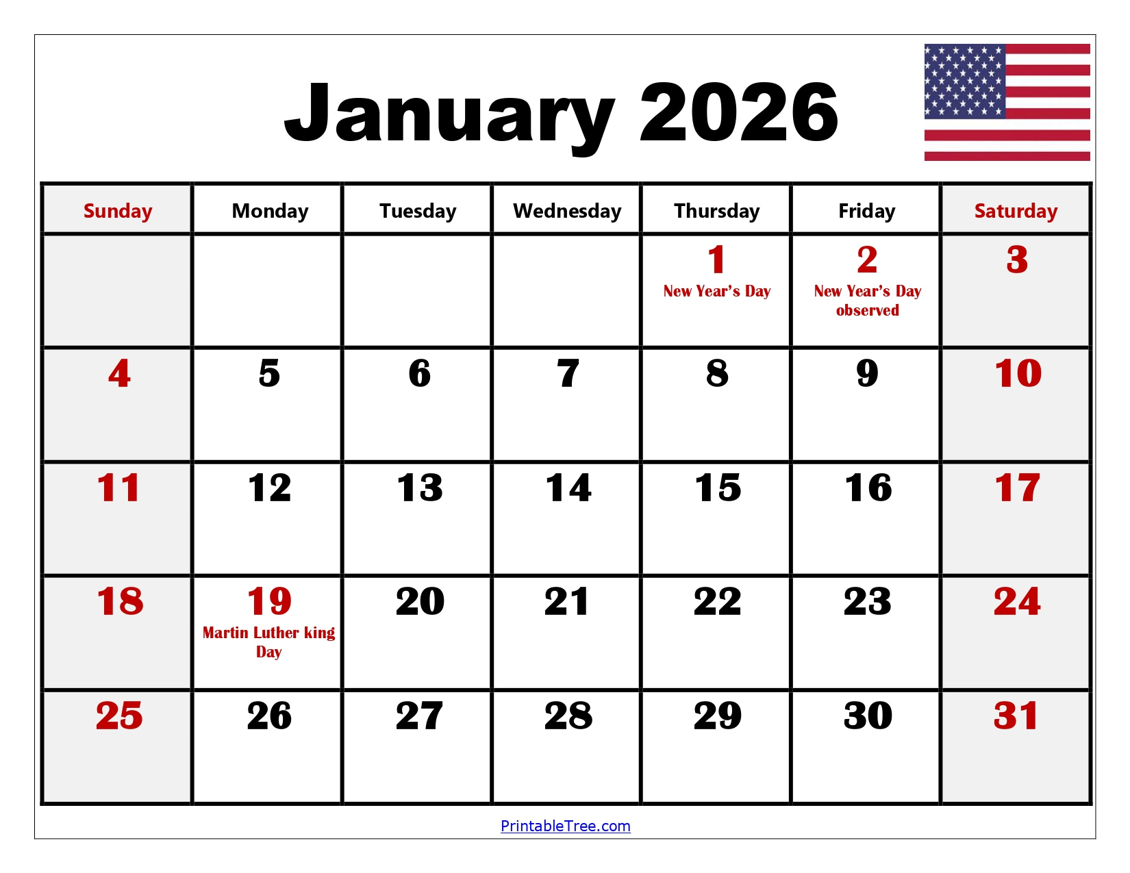 Blank January 2026 Calendar Printable Pdf Templates regarding Printable January 2026 Calendar With Holidays