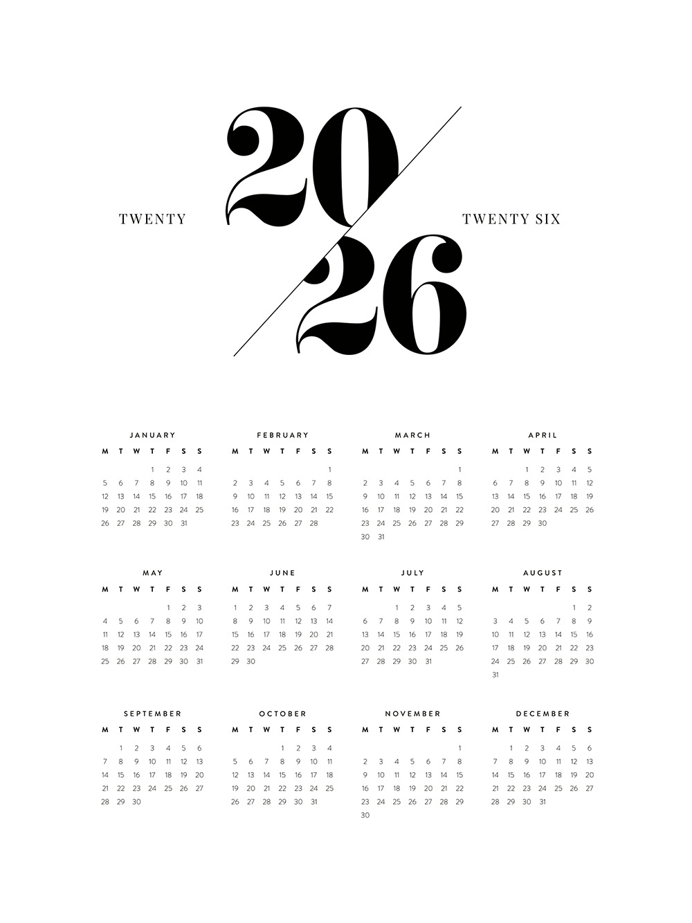 Calendar 2026 Poster with regard to Calendar 2026 And 2026