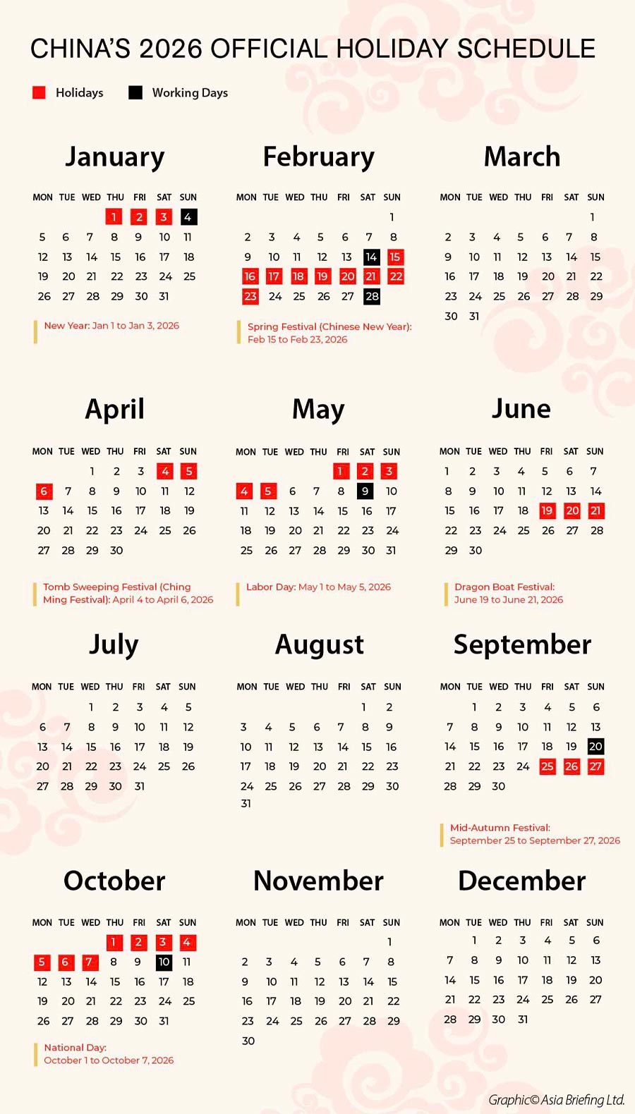 China 2026 Public Holiday Schedule with Chinese Holidays 2026 Calendar
