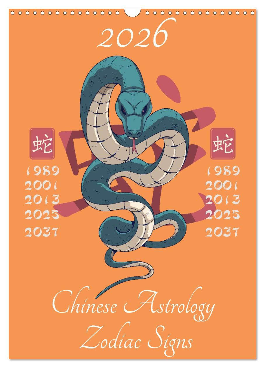 Chinese Astrology Zodiac Signs (Wall Calendar 2026 Din A3 Portrait regarding Chinese Wall Calendar 2026