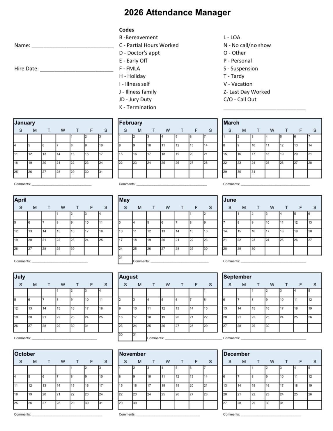 Employee Attendance - Etsy Canada inside Staff Attendance For January 2026