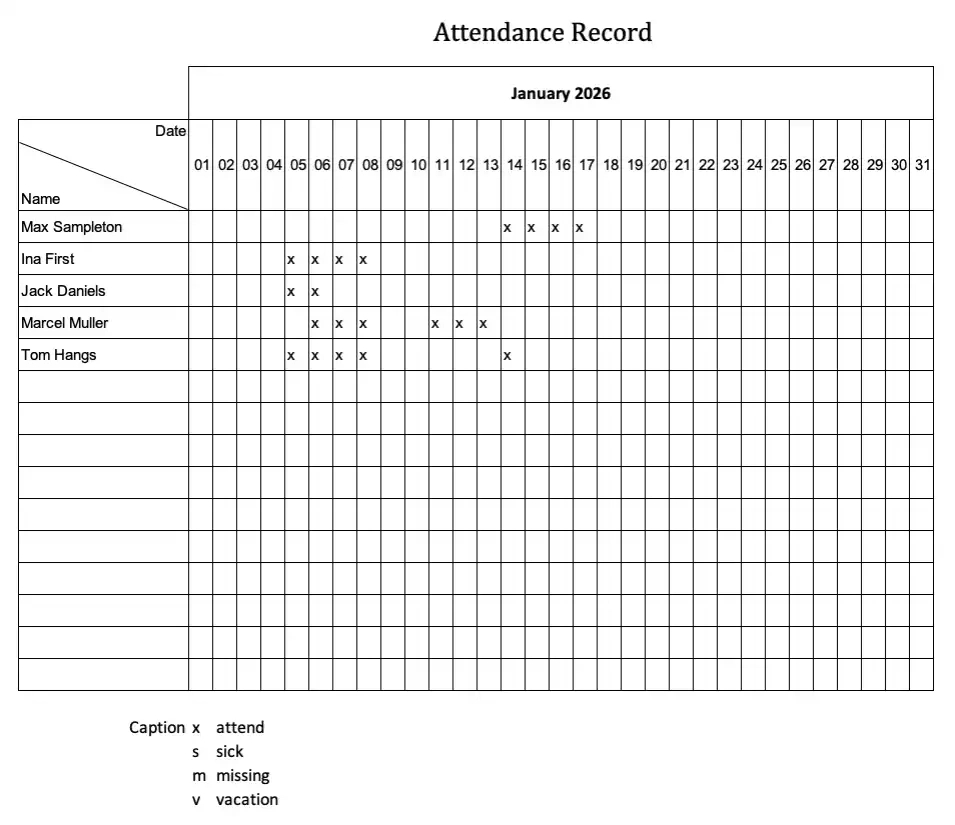 Excel Template Attendance Record | Tracks Attendance Easy | Excel within Employee Attendance Record 2026