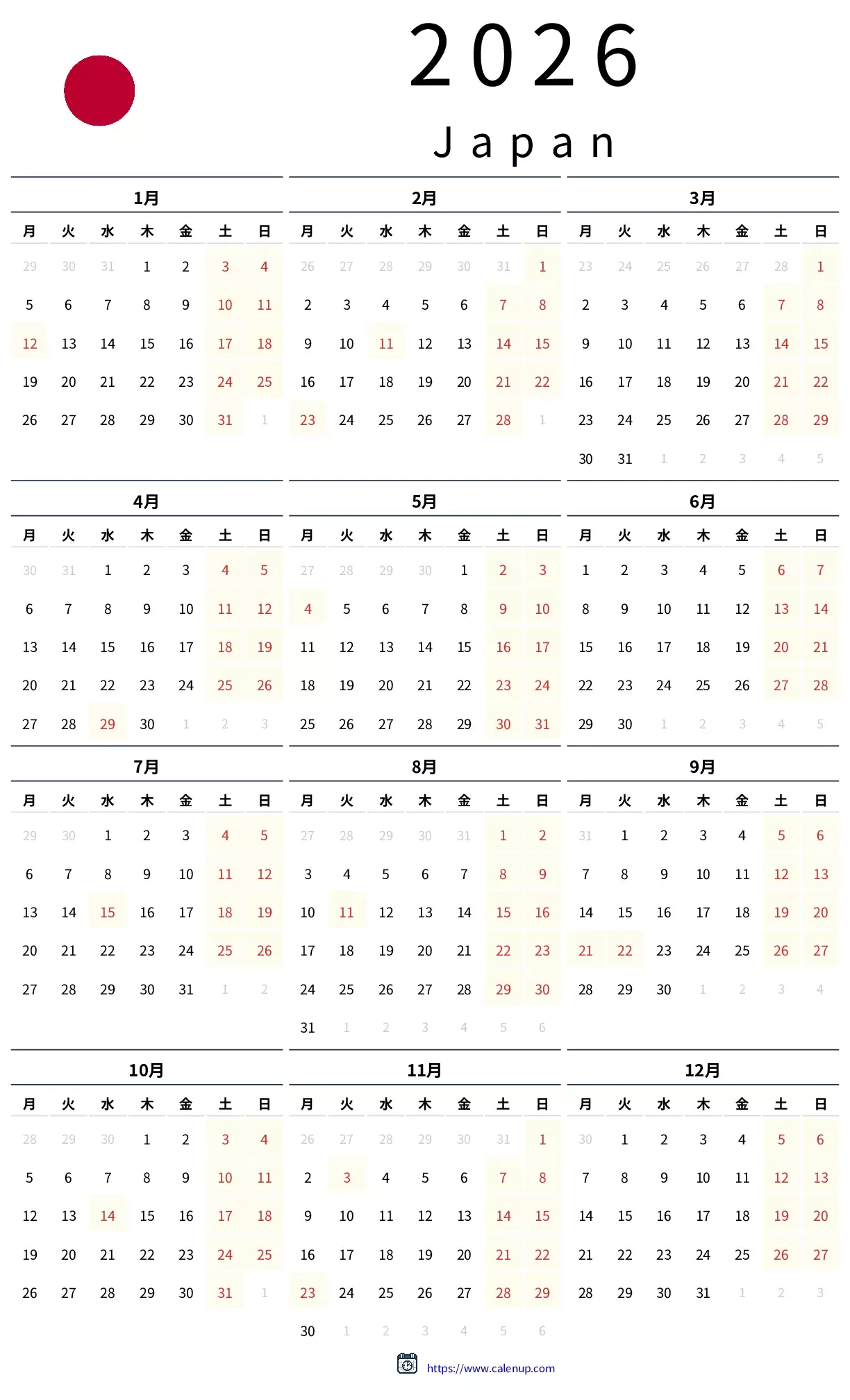 Feiertagskalender Japan 2026: Planen Sie Ihre Reise Und Genießen with Japanese Holiday Calendar 2026