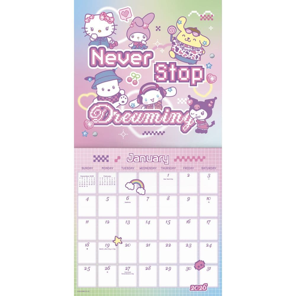 Hello Kitty And Friends Exclusive With Decal 2026 Wall Calendar regarding Hello Kitty May Calendar 2026