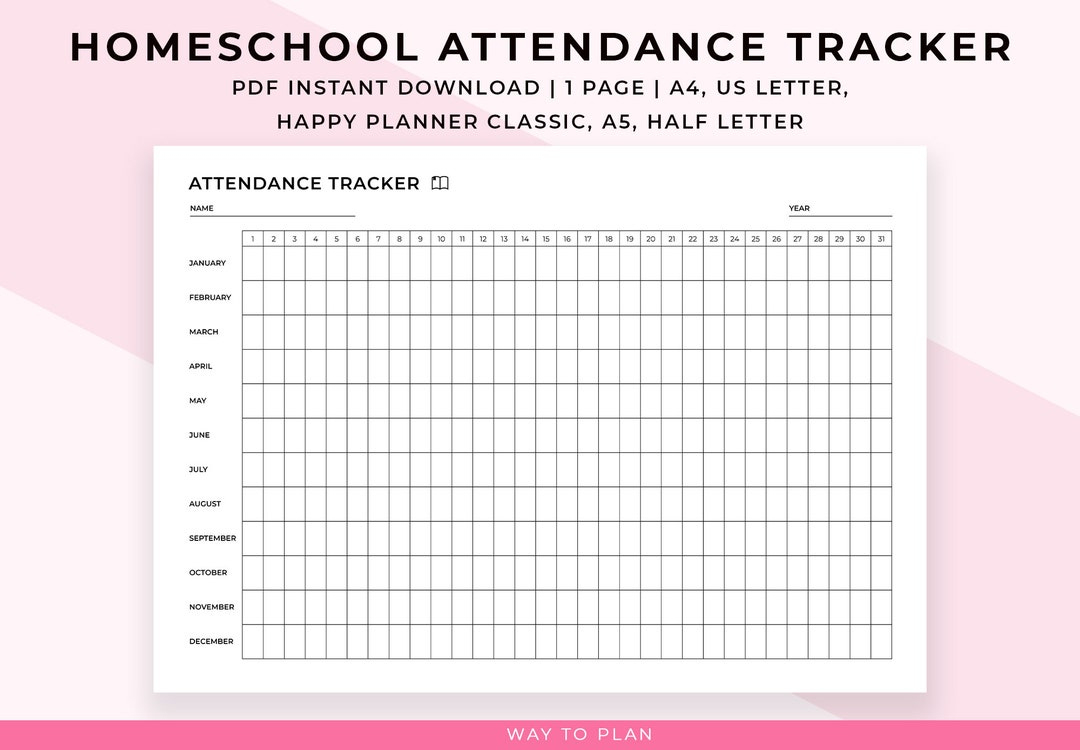 Homeschool Attendance Sheet Printable. Homeschool Attendance in Attendance Controller 2026 Printable