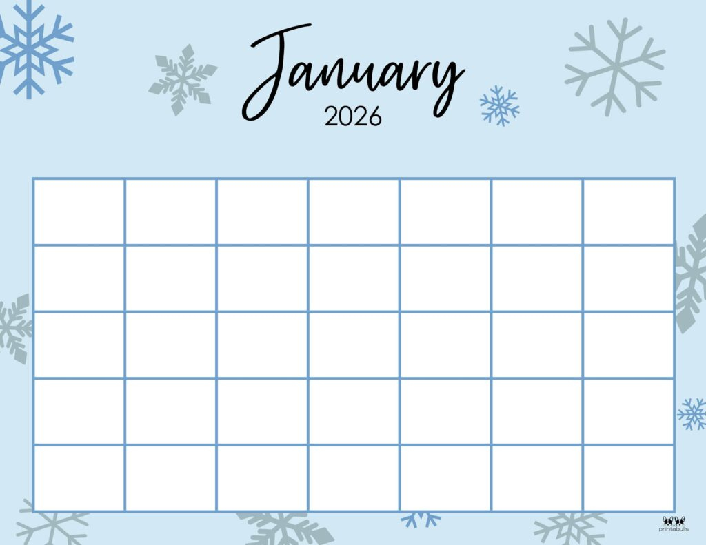 January 2026 Calendars - 123 Free Printables | Printabulls with regard to Free Printable Blank January 2026 Calendar
