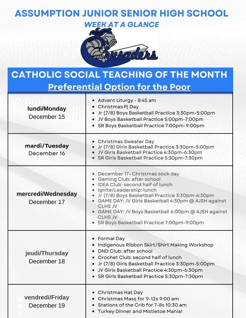 Live Feed | Assumption Junior/Senior High School intended for Edmonton Catholic School Calendar 2026 - 2027