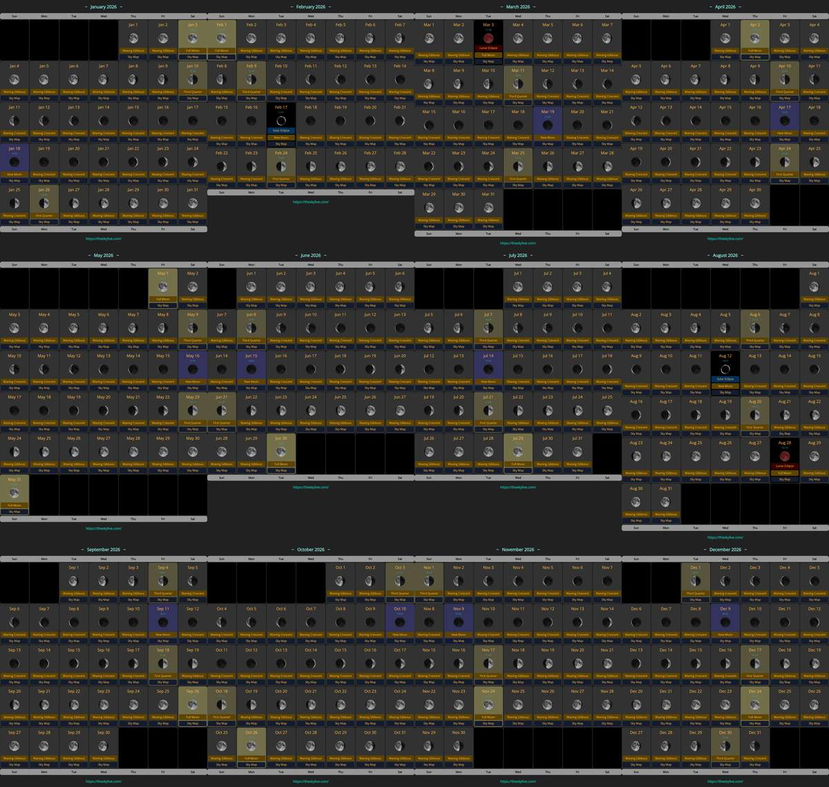 Moon Calendar 2026 | Theskylive within Full Moon Calendar 2026 Usa