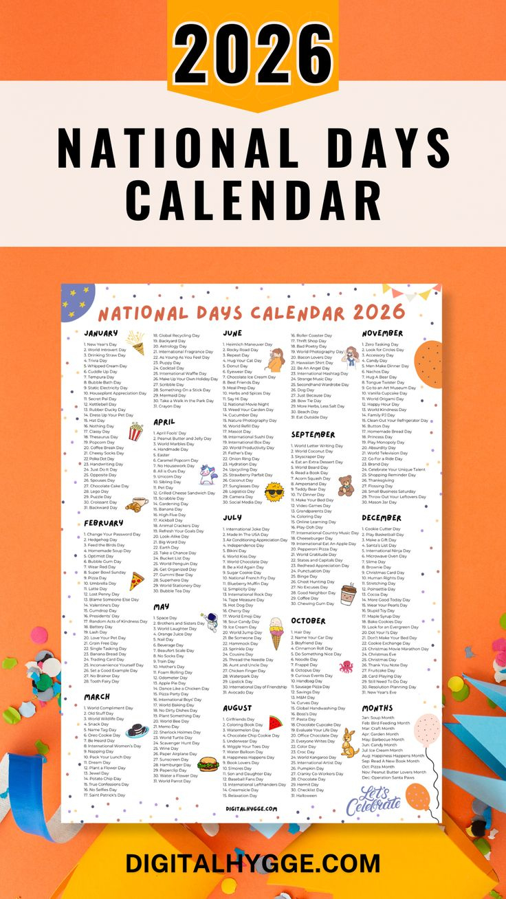 National Days Calendar 2026 Printable Pdf inside January 14 2026 National Day