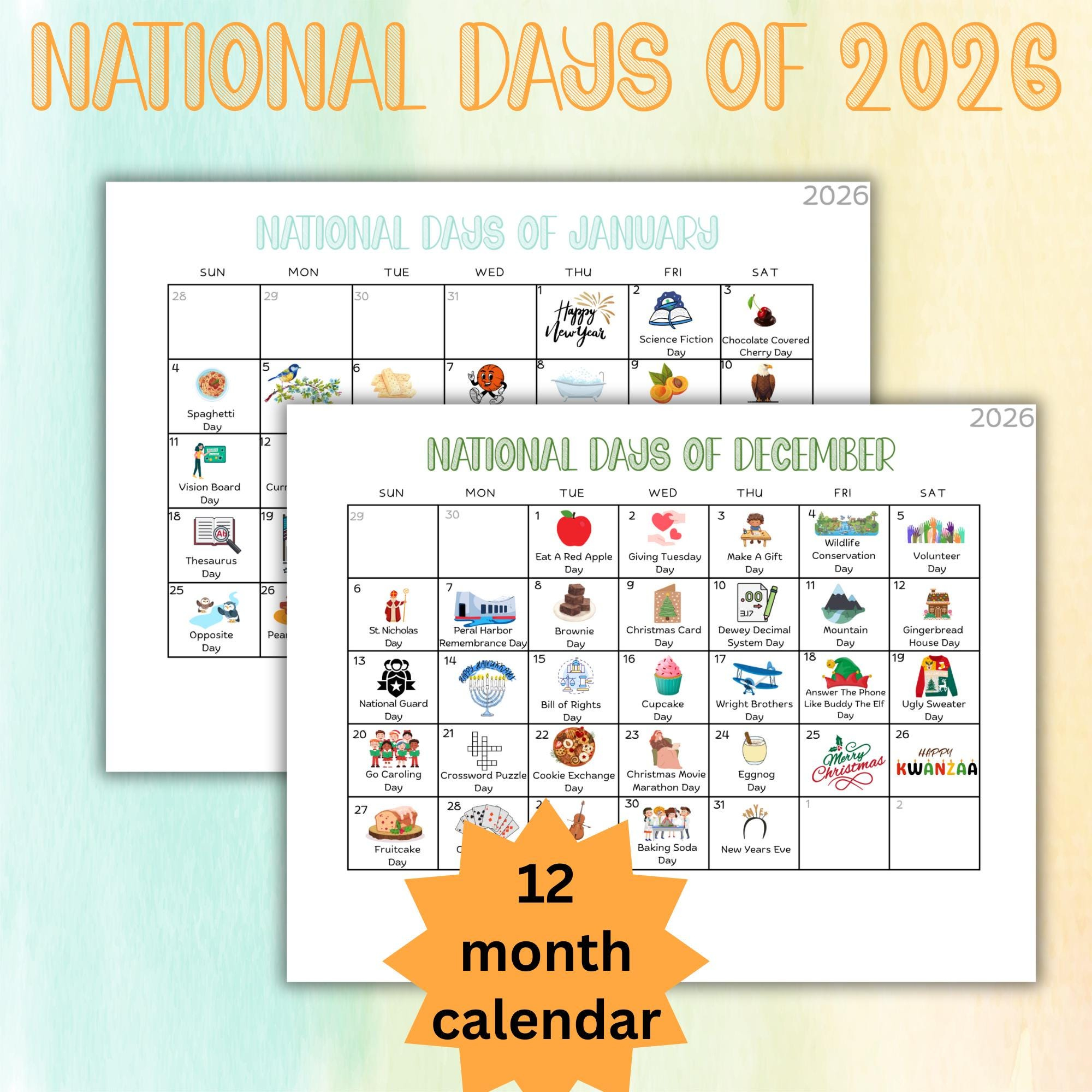 Nationale Tage Lehrmittel Vorschule Lehrer Kalender Klassenzimmer with regard to National Day January 2026
