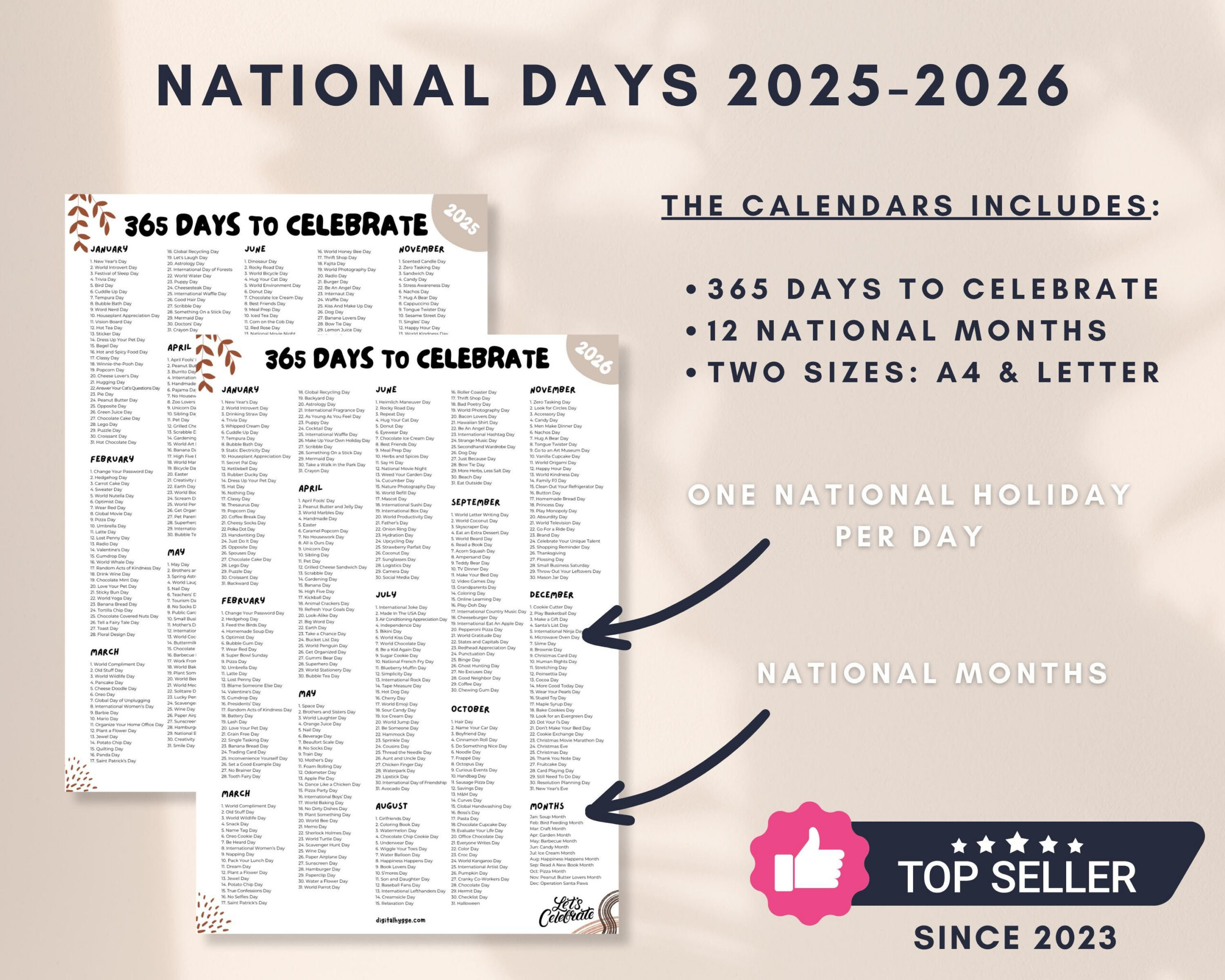 Nationalfeiertage-Kalender 2025-2026: Social Media Inhalt (Pdf intended for National Day January 2026