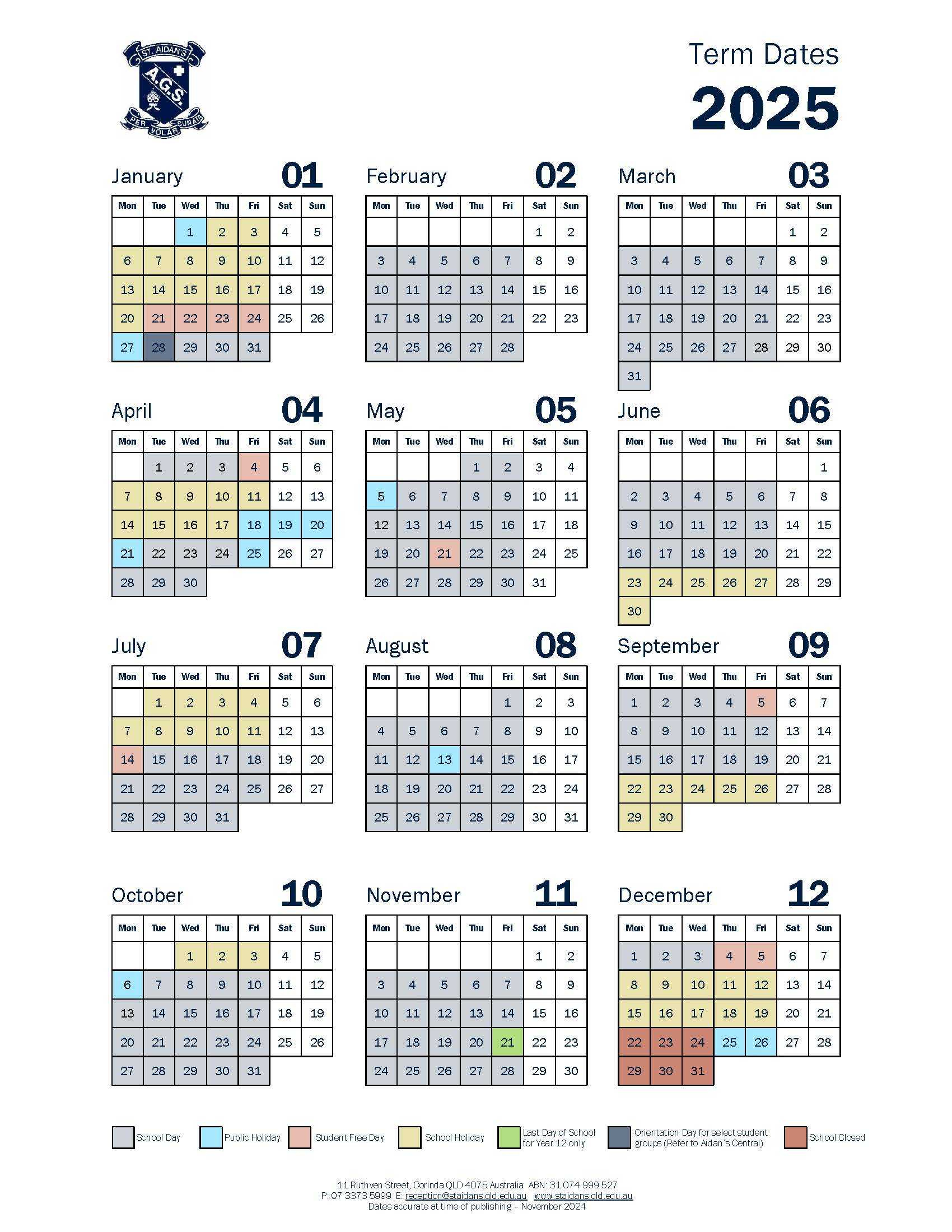 Term Dates - St Aidan&amp;#039;S Anglican Girls&amp;#039; School pertaining to 2026 Catholic School Calendar Qld
