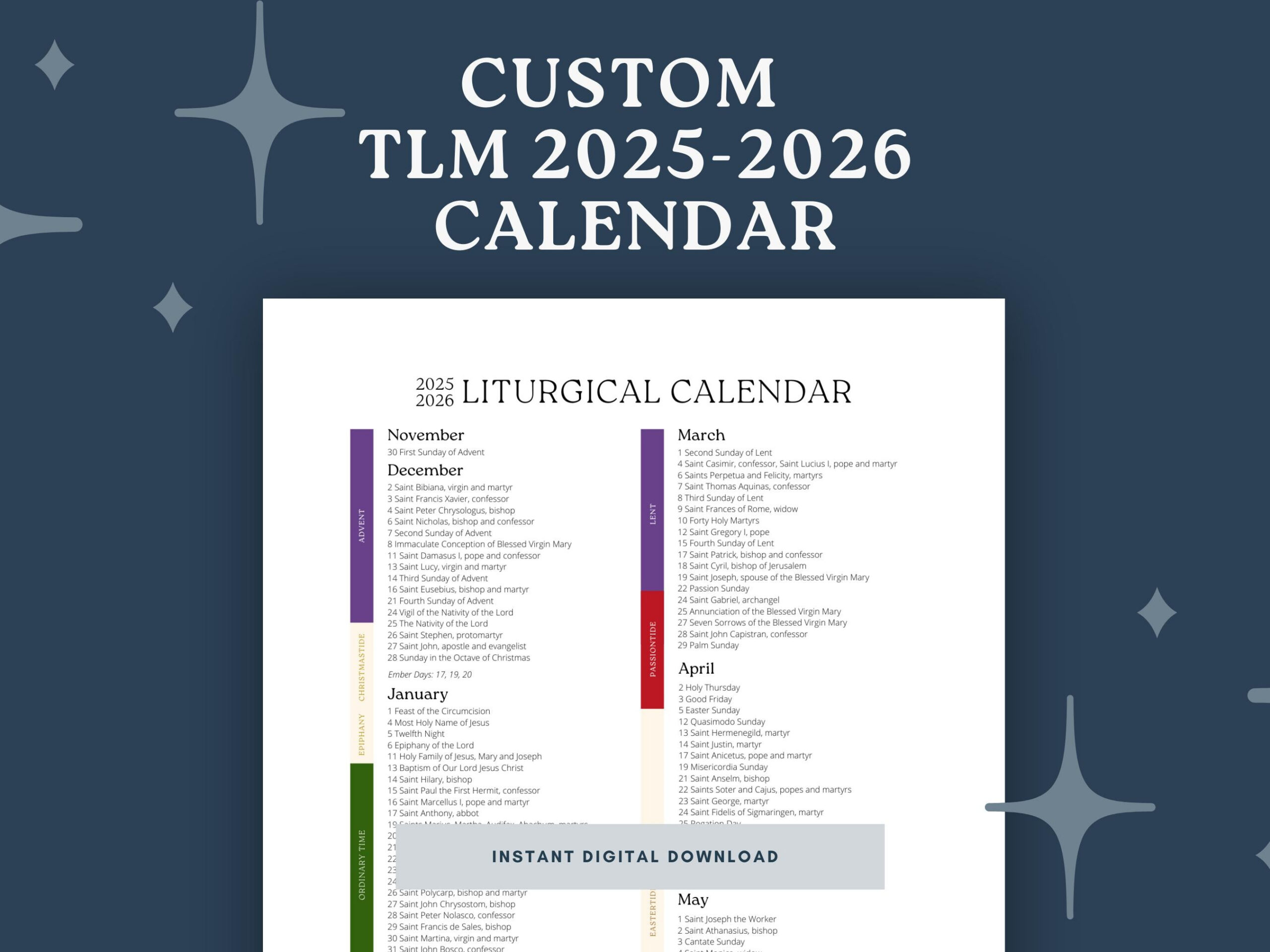 Traditional Latin Mass For 2025-2026 Liturgical Calendar | Custom with Liturgical Calendar 2026 USCCB
